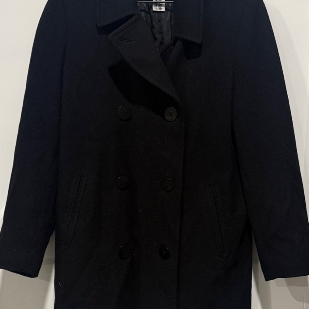 L.L. Bean Women's Black Peacoat EUC wm sz 10 - Picture 2 of 7
